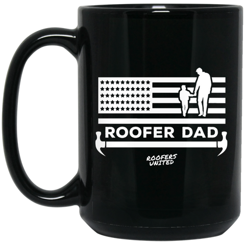 ROOFER DAD - 15 oz. Black Mug