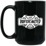 ROOFERS UNITED - 15 oz. Black Mug