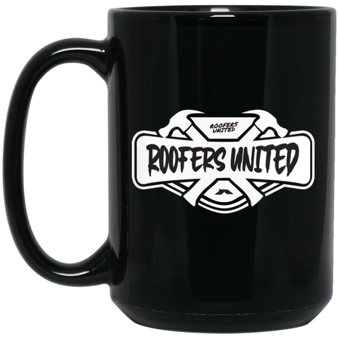 ROOFERS UNITED - 15 oz. Black Mug