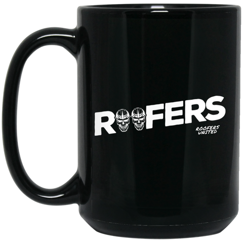 ROOFERS SKULLS - 15 oz. Black Mug